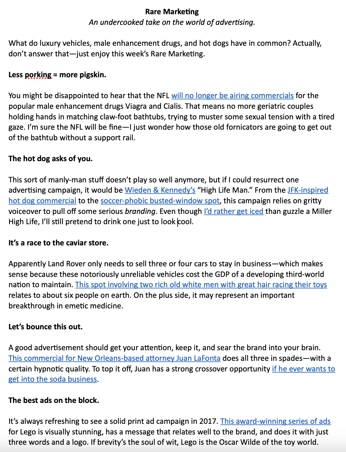 Rare Marketing Sample 2